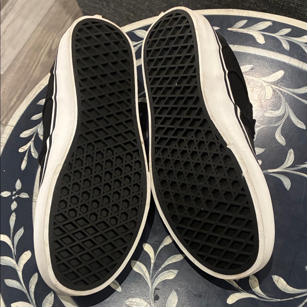 Vans Boys Black and Gray Checkered Slip-On Sneakers - Picture 2 of 5